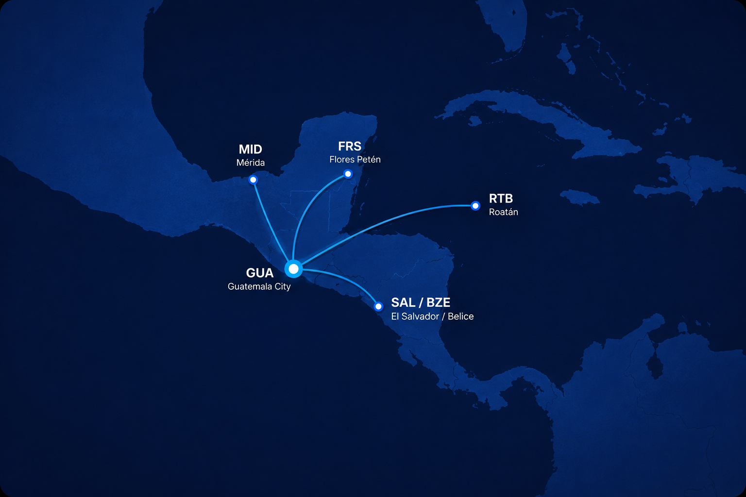 Mapa de Rutas TAG Airlines